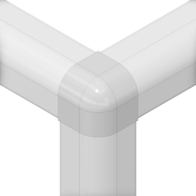40-032-0 MODULAR SOLUTIONS ANGLE CONNECTOR 32MM X 32MM JOINT FOR CONNECTING ROUND CORNER PROFILE 90DEG